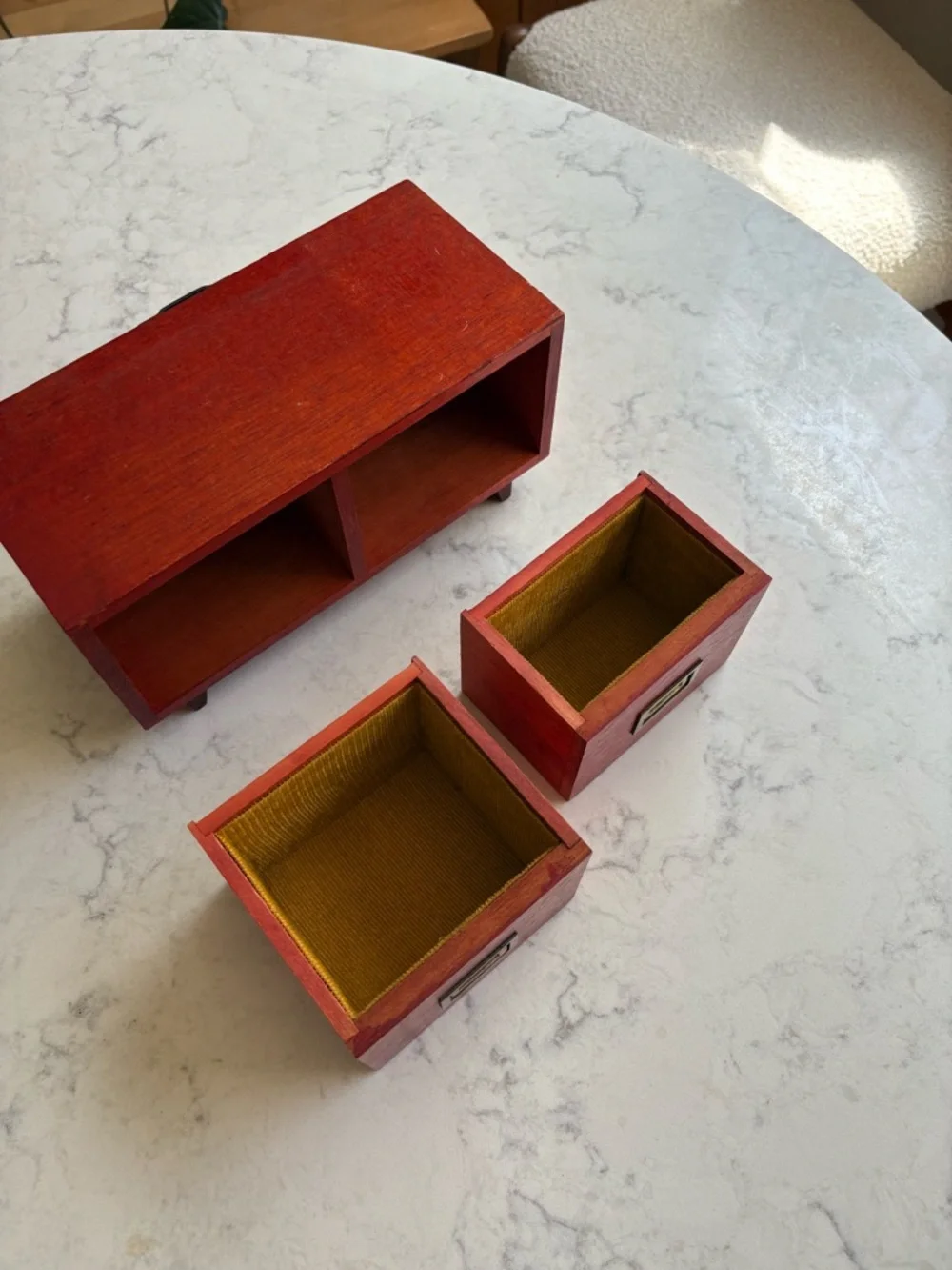 Vintage Wooden Jewelry Organizer with Two Removable Drawers